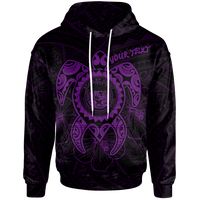 Hawaii Polynesian Custom Hoodie Vintage Polynesian Turtle (Purple) Unisex Purple - Polynesian Pride