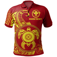 Hawaii Polynesian Custom Polo Shirt Vintage Polynesian Turtle (Red) Unisex Red - Polynesian Pride