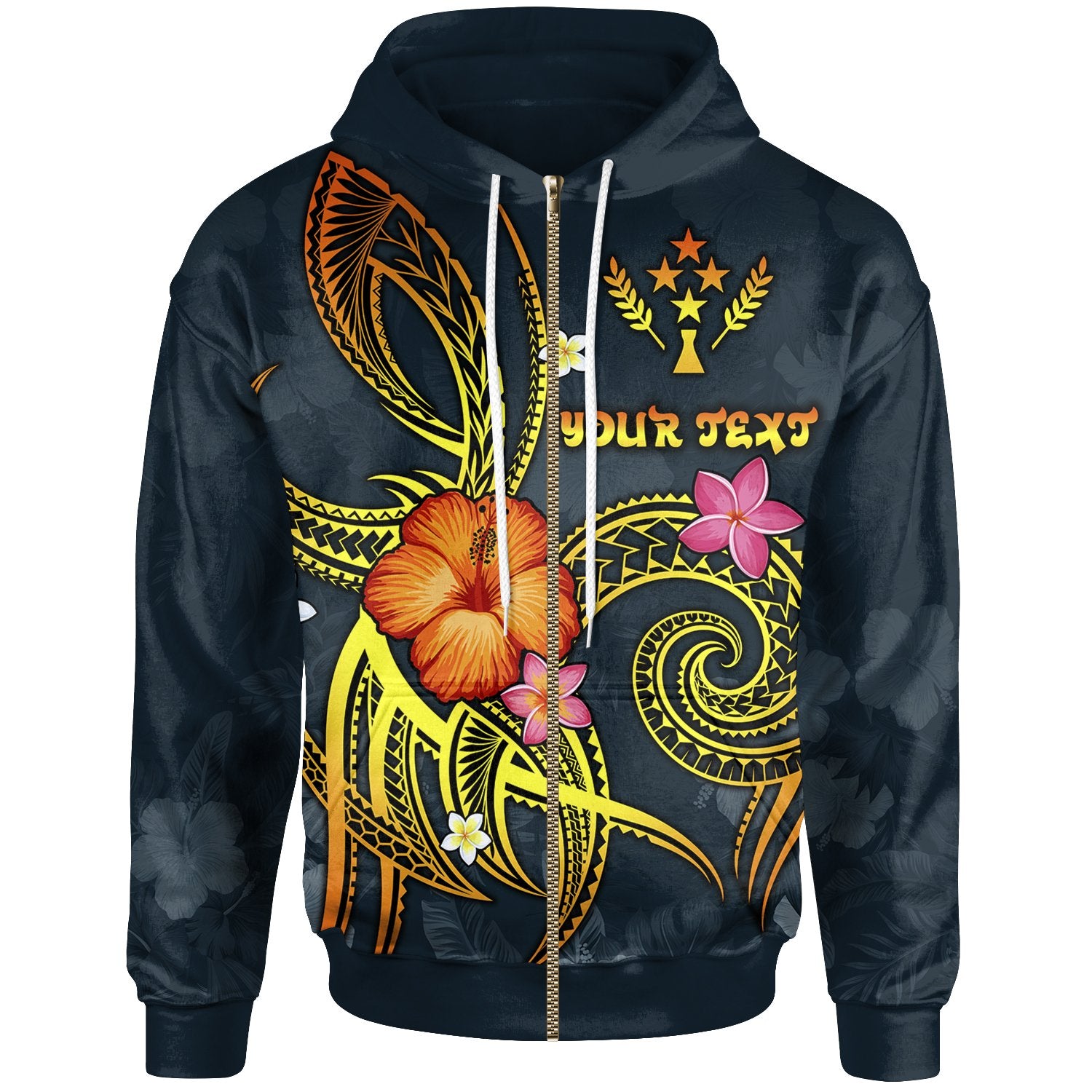 Kosrae Polynesian Custom Zip up Hoodie Legend of Kosrae (Blue) Unisex Blue - Polynesian Pride