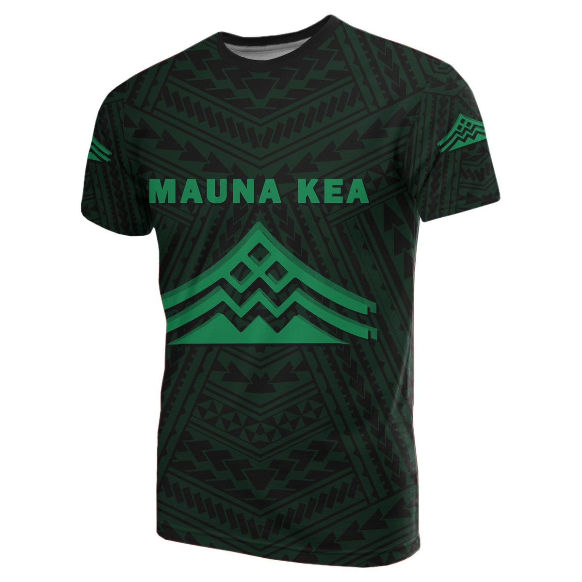 Hawaii Mauna Kea Polynesian T Shirt Green - Polynesian Pride