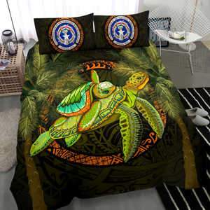 Northern Mariana Islands Bedding Set - Polynesian Turtle Palm Tree - Polynesian Pride