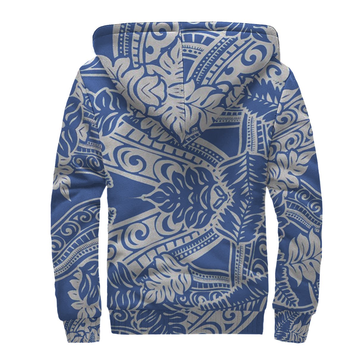White and Blue Polynesian Sherpa Hoodie - Polynesian Pride
