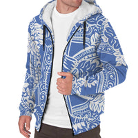 White and Blue Polynesian Sherpa Hoodie - Polynesian Pride