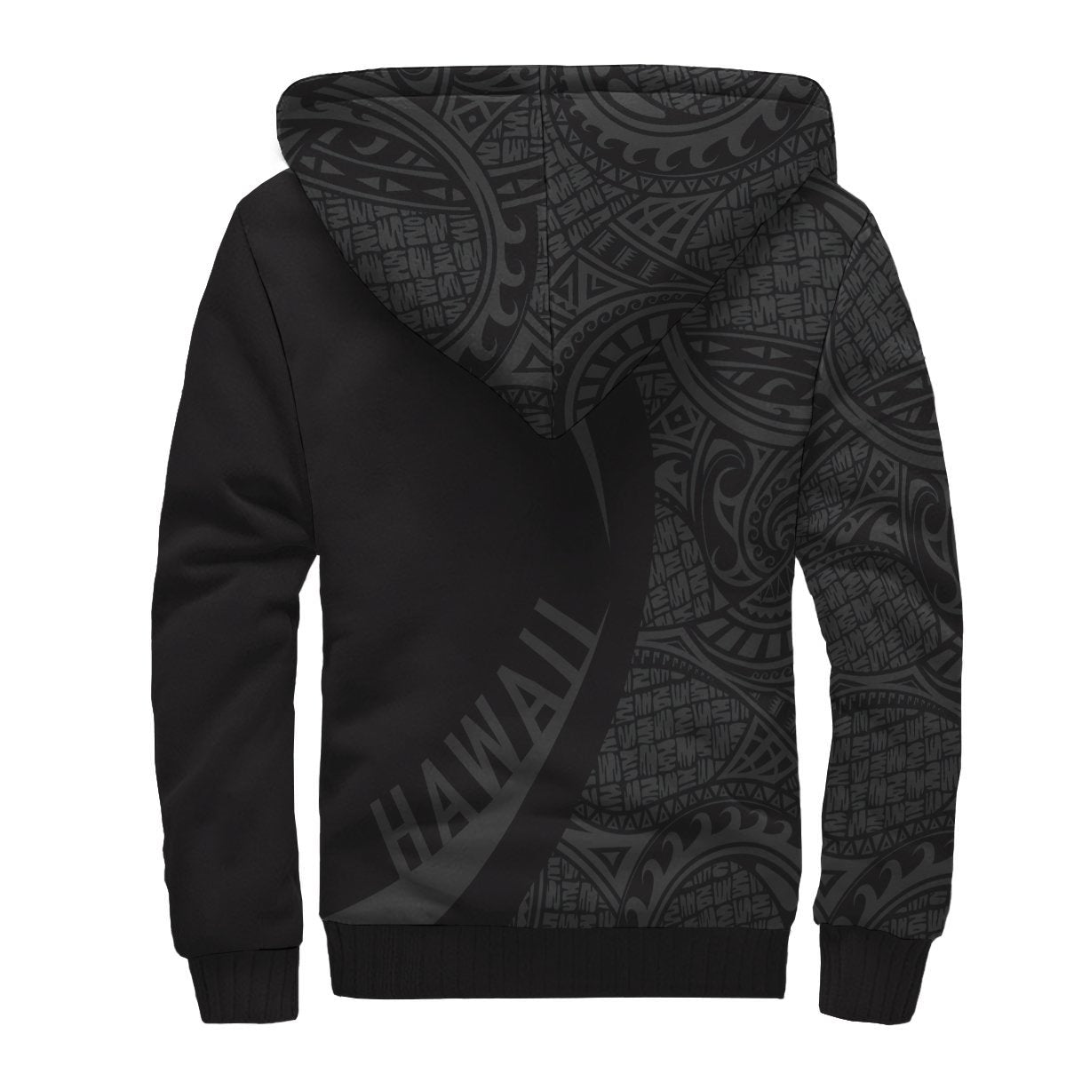 Kanaka Hawaii Map Grey Polynesian Sherpa Hoodie - Circle Style AH - Polynesian Pride