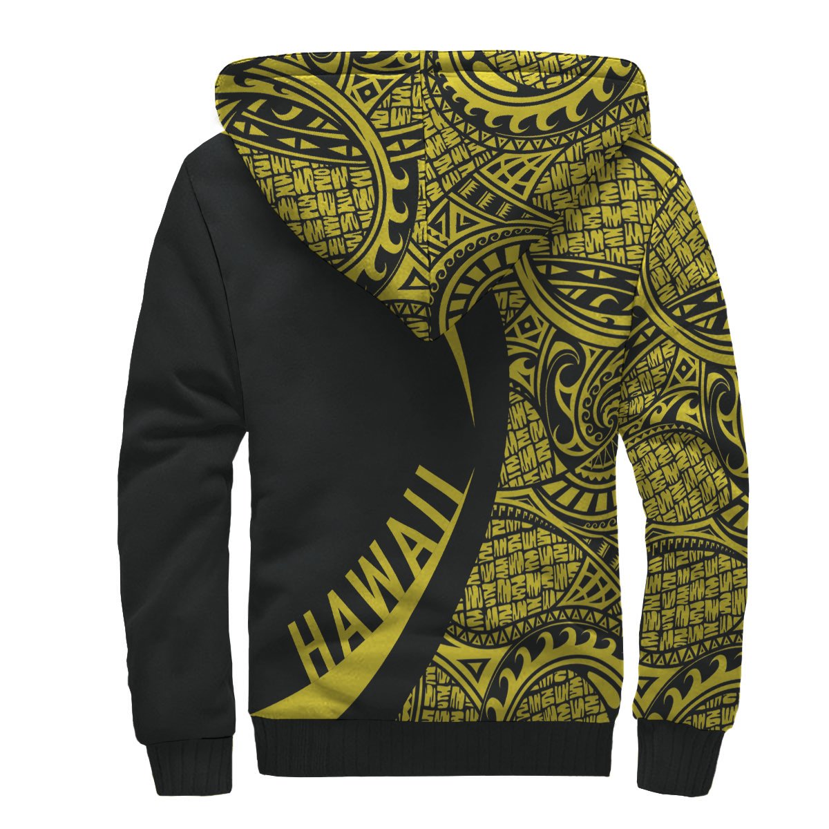 Hawaii Turtle Yellow Polynesian Sherpa Hoodie - Circle Style - Polynesian Pride