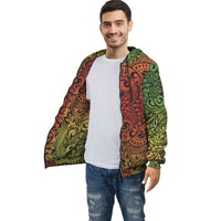 Wonder Colorful Inside Print Zip Hoodie Unisex Red & Blue - Polynesian Pride