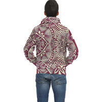 Red Plumeria Polynesian Inside Print Zip Hoodie - Polynesian Pride