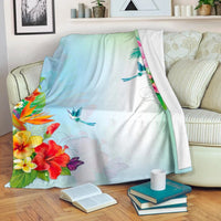 Hawaii Flowers Premium Blanket White - Polynesian Pride