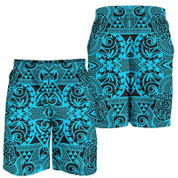 Polynesian Kakau Turtle Blue Men's Short Blue - Polynesian Pride