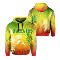 Hawaii Polynesian Hoodie Turtle Style Unisex Green - Polynesian Pride