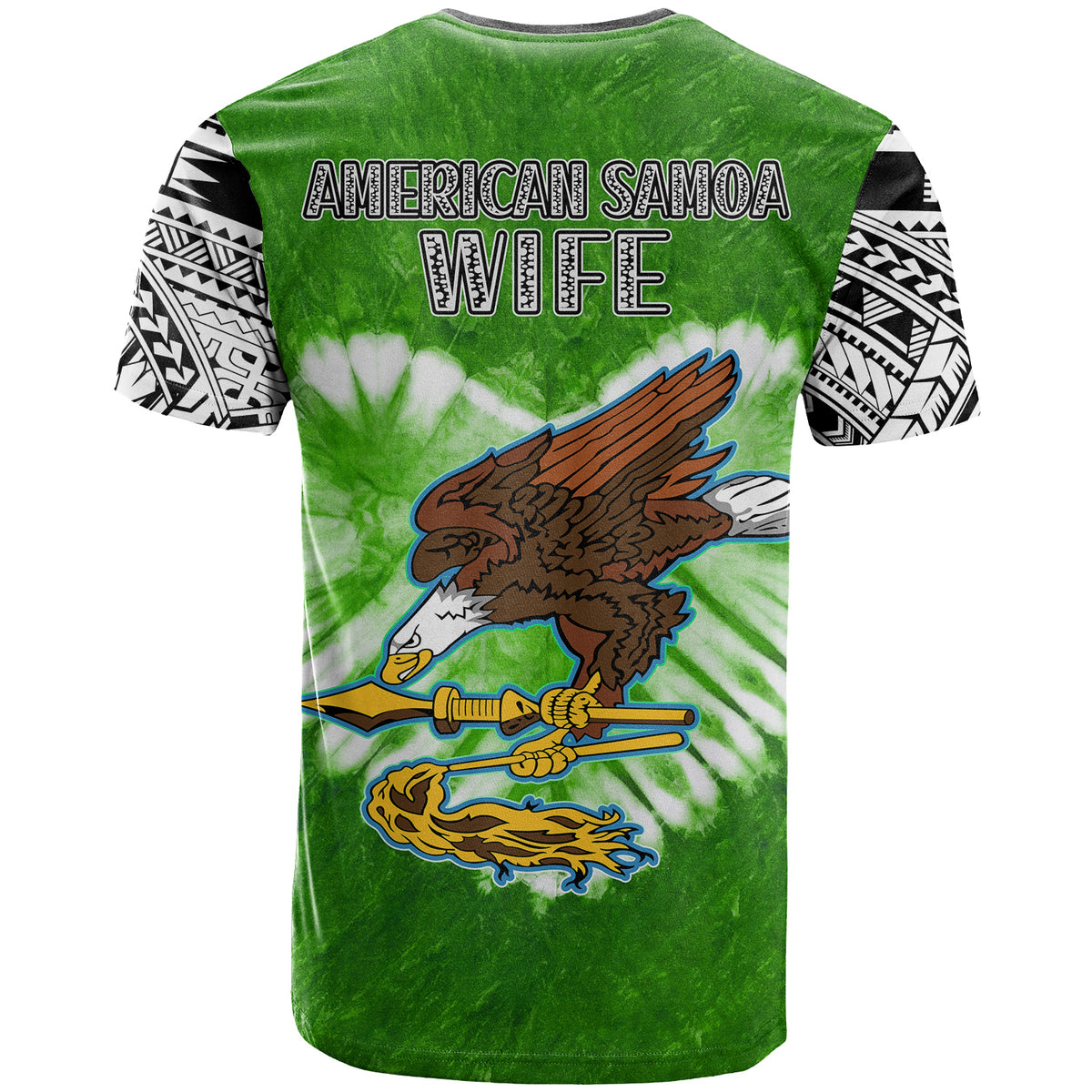 Custom American Samoa Couple Turtles T Shirt Polynesian Valentine HUSBand and WIFE Tie Dye Green LT13 No Men - Polynesian Pride