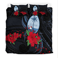 Guam Bedding Set Polynesian Flowers Version Black LT13 - Polynesian Pride