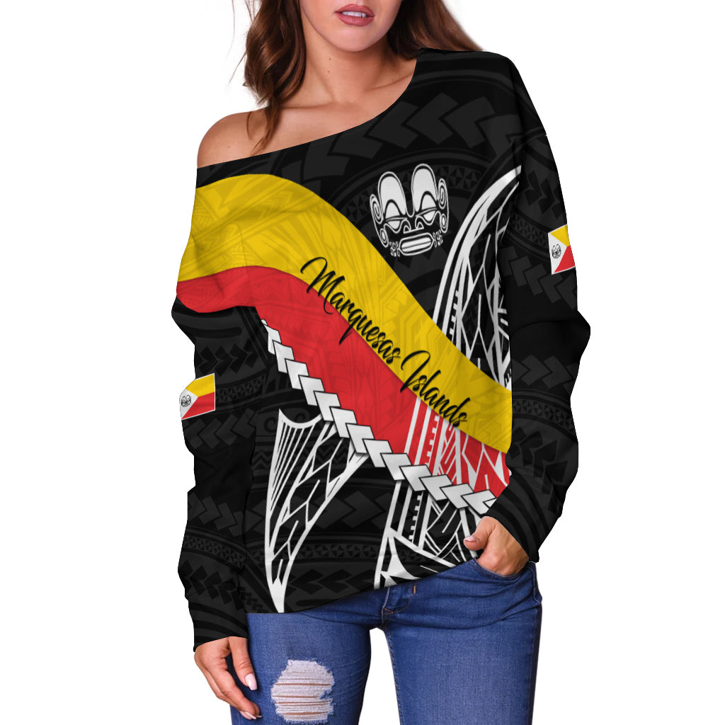 Marquesas Islands Off Shoulder Sweater Style Life LT13 - Polynesian Pride