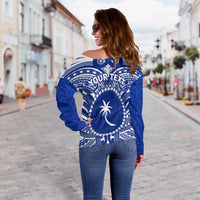 (Custom Personalised) Chuuk Micronesia Off Shoulder Sweater Simple Pattern LT13 - Polynesian Pride
