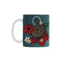 Cook Island White Mugs Turtle One Size Green 11 Oz - Polynesian Pride