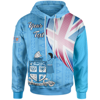 Fiji Custom Hoodie Fiji Flag Unisex Blue - Polynesian Pride