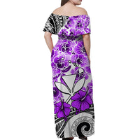Hawaii Matching Dress and Hawaiian Shirt Polynesian and Purple Hibiscus LT13 - Polynesian Pride
