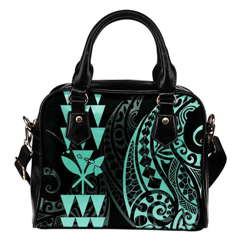 Kanaka Map Turquoise Polynesian Shoulder Handbag One Size Turquoise - Polynesian Pride