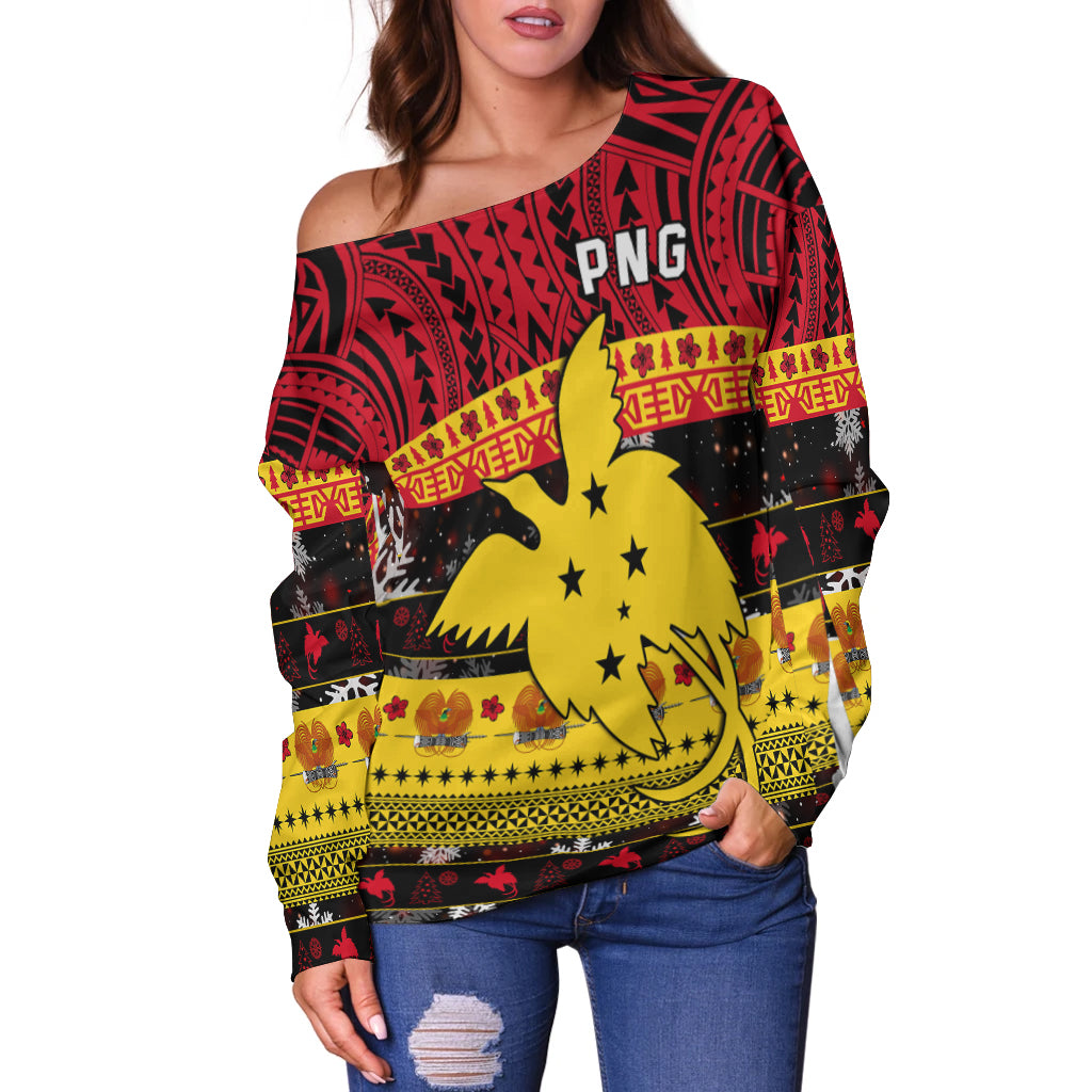 (Custom Personalised) Papua New Guinea Christmas Off Shoulder Sweater Raggiana Loved LT13 - Polynesian Pride