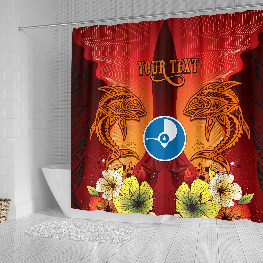 Yap Custom Personalised Shower Curtains - Tribal Tuna Fish - Polynesian Pride