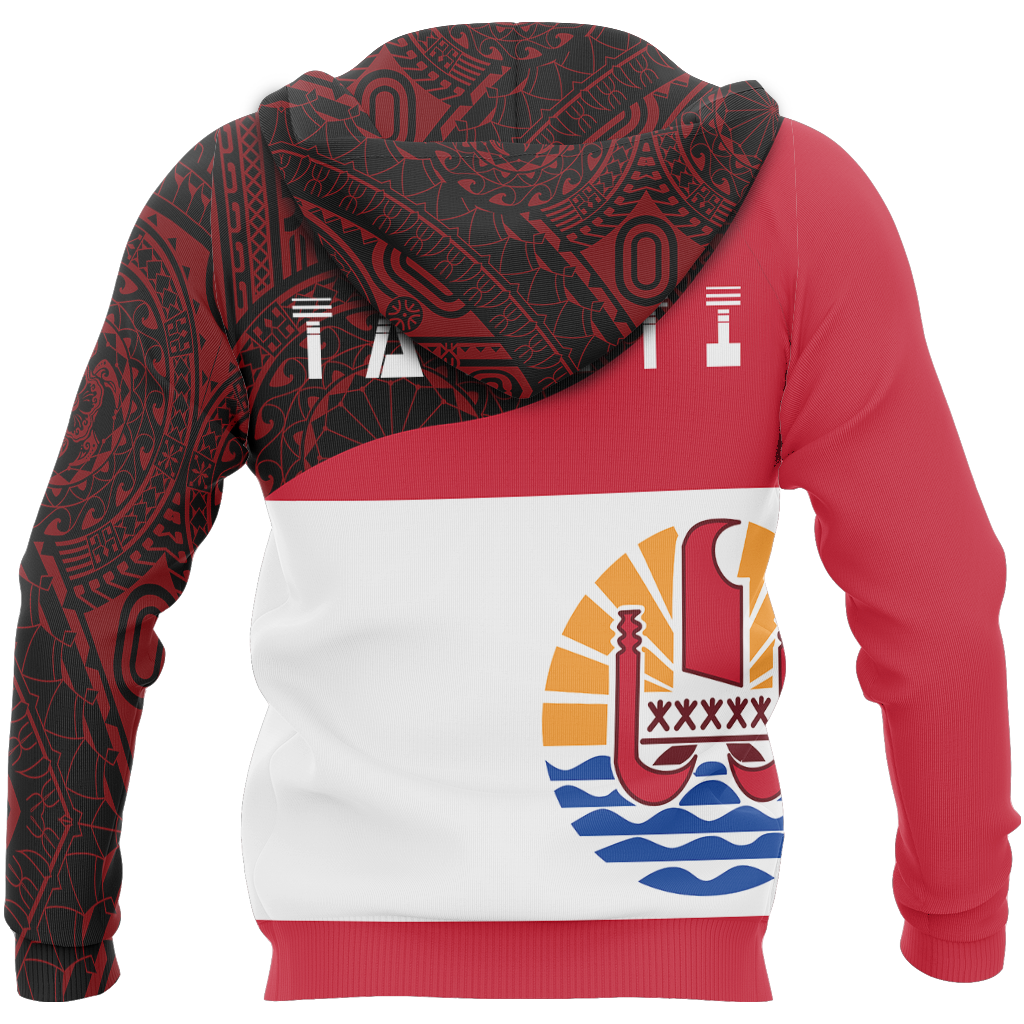 Tahiti Pullover Hoodie Tahiti Flag Polynesian A0 - Polynesian Pride