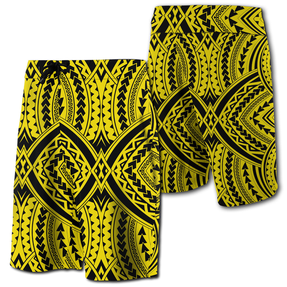 Hawaii Polynesian Tradition Board Shorts Yellow Men Yellow - Polynesian Pride