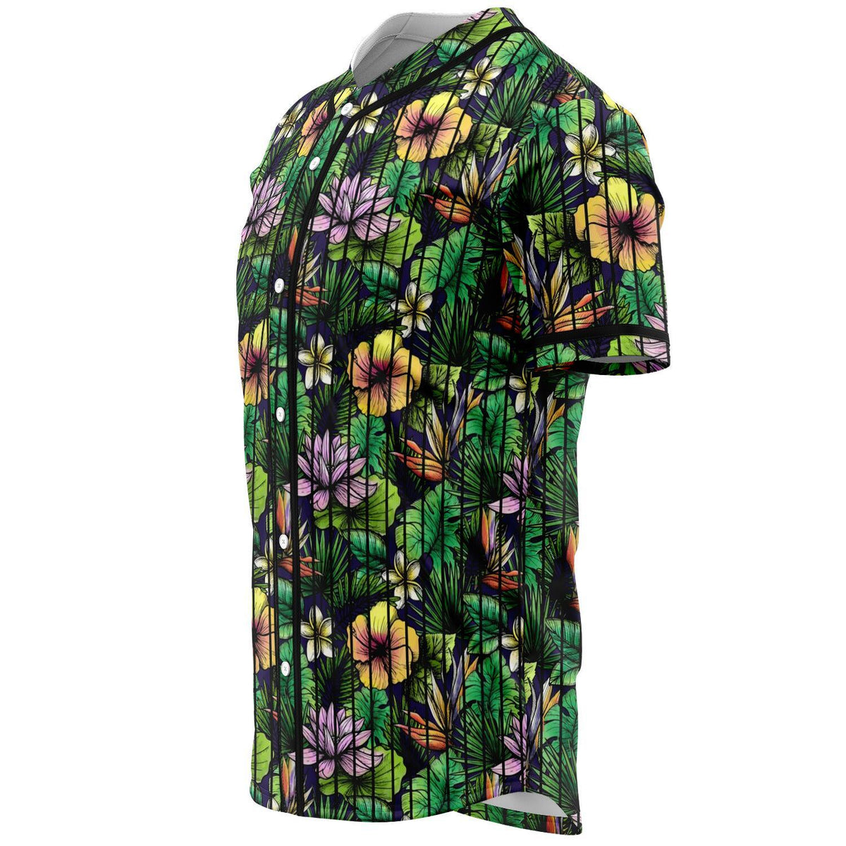 Hawaii Hibiscus And Plumeria Green Baseball Jersey - Polynesian Pride