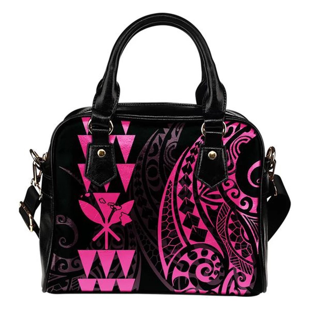 Kanaka Map Pink Polynesian Shoulder Handbag One Size Pink - Polynesian Pride
