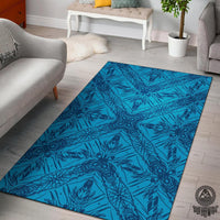 Polynesian Blue Dark Color Area Rug Black - Polynesian Pride