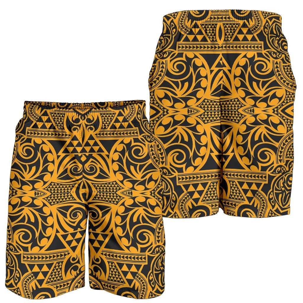 Polynesian Men's Short Yellow Black Men's Shorts Yellow - Polynesian Pride