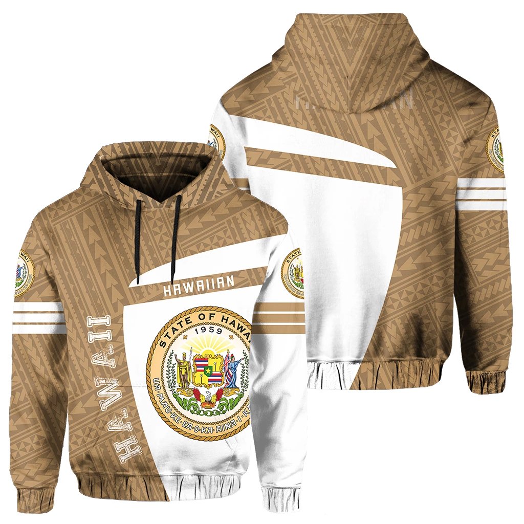 Hawaii Polynesian Sport Hoodie Gold Premium Style Unisex Gold - Polynesian Pride