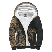 Hawaii Turtle Gold Polynesian Sherpa Hoodie - Circle Style Gold - Polynesian Pride