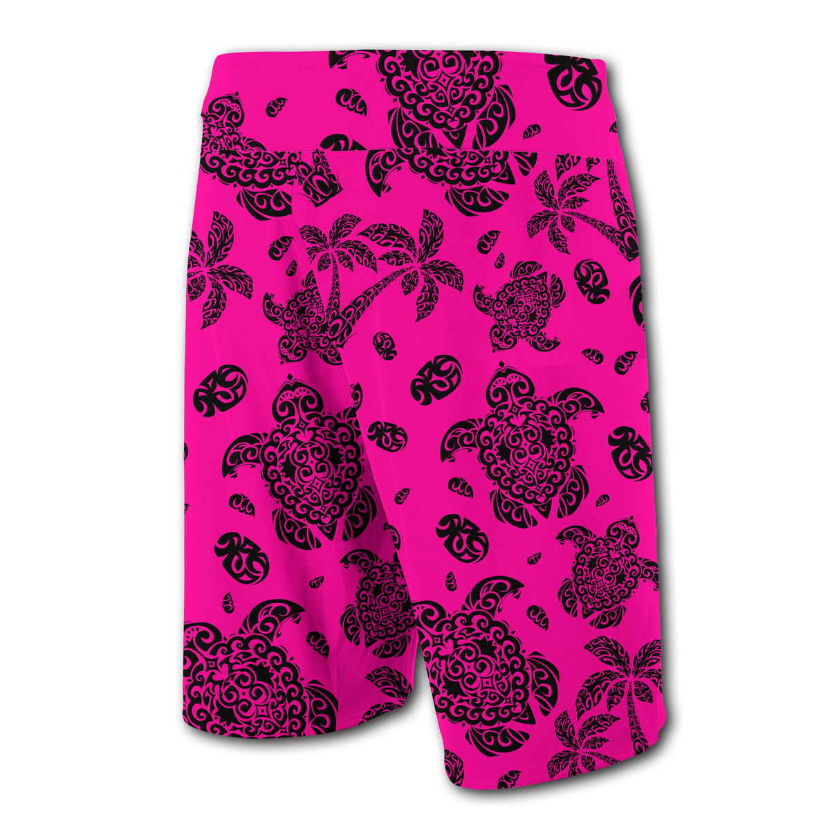 Hawaii Polynesian Turtle Palm And Sea Pebbles Board Shorts Pink - Polynesian Pride