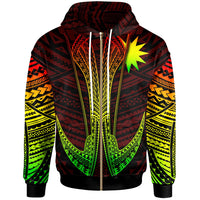 Nauru Custom Zip Hoodie Fish Hook Unisex Red - Polynesian Pride
