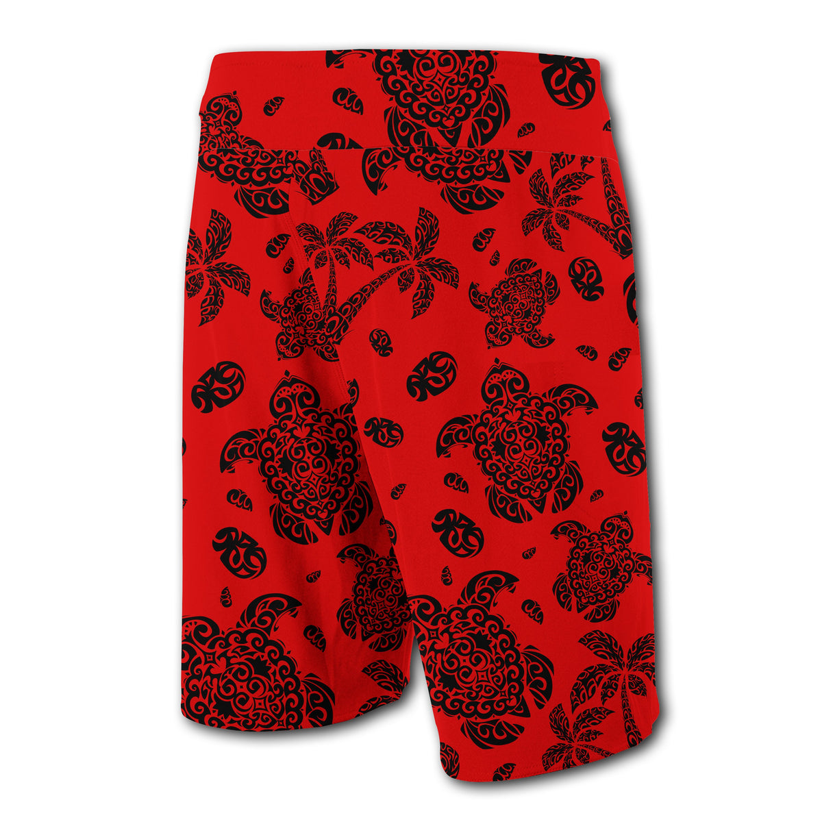 Hawaii Polynesian Turtle Palm And Sea Pebbles Board Shorts Red - Polynesian Pride