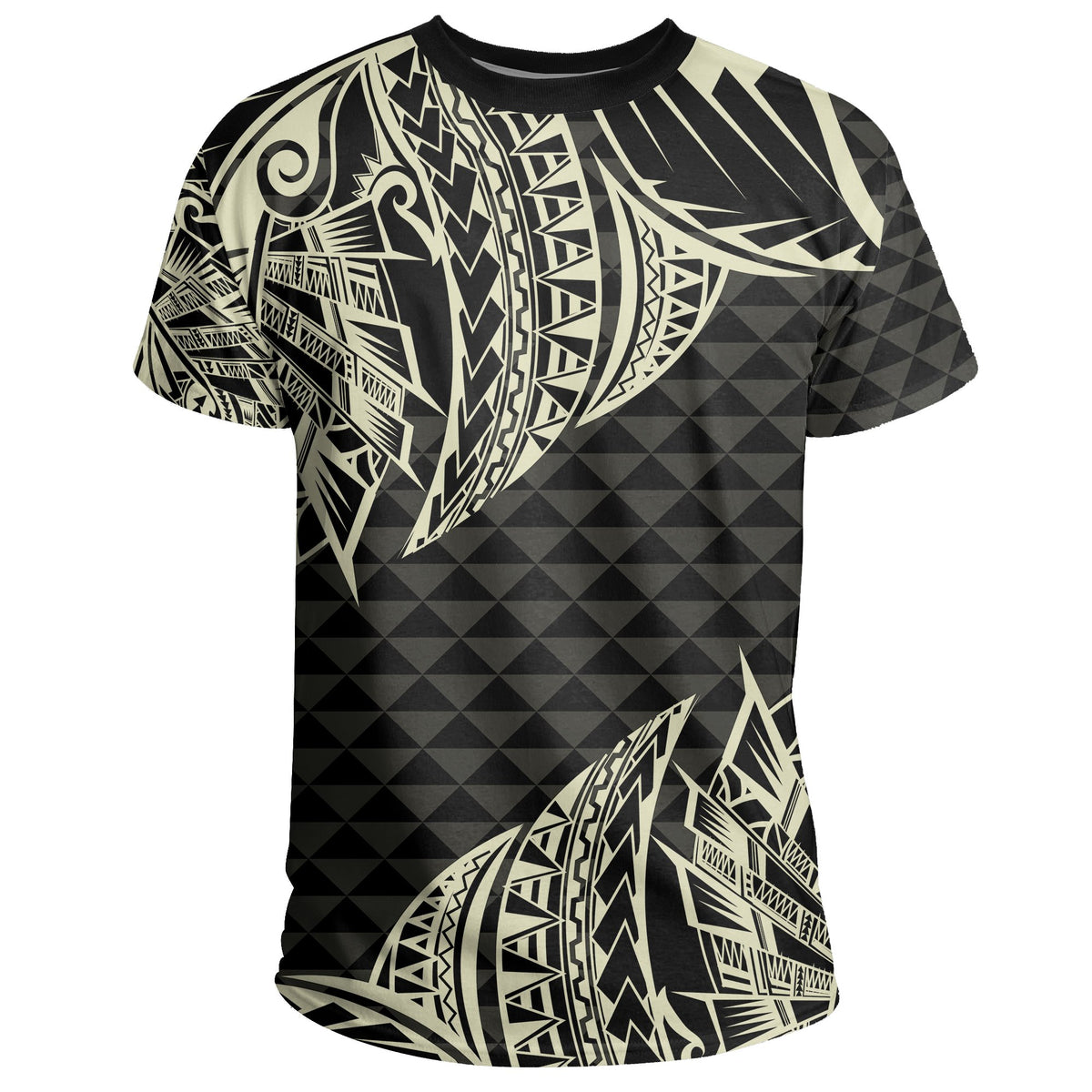 Hawaii Maka Polynesian T Shirt Marcus Style Beige - Polynesian Pride