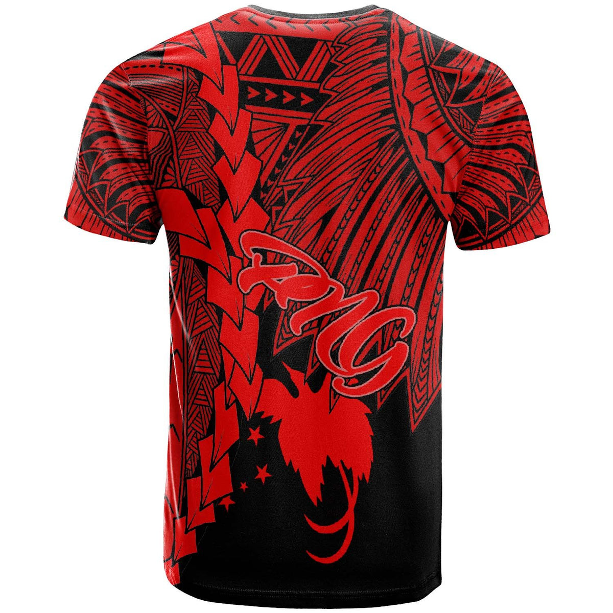 Papua New Guinea Polynesian T Shirt Tribal Wave Tattoo Red - Polynesian Pride