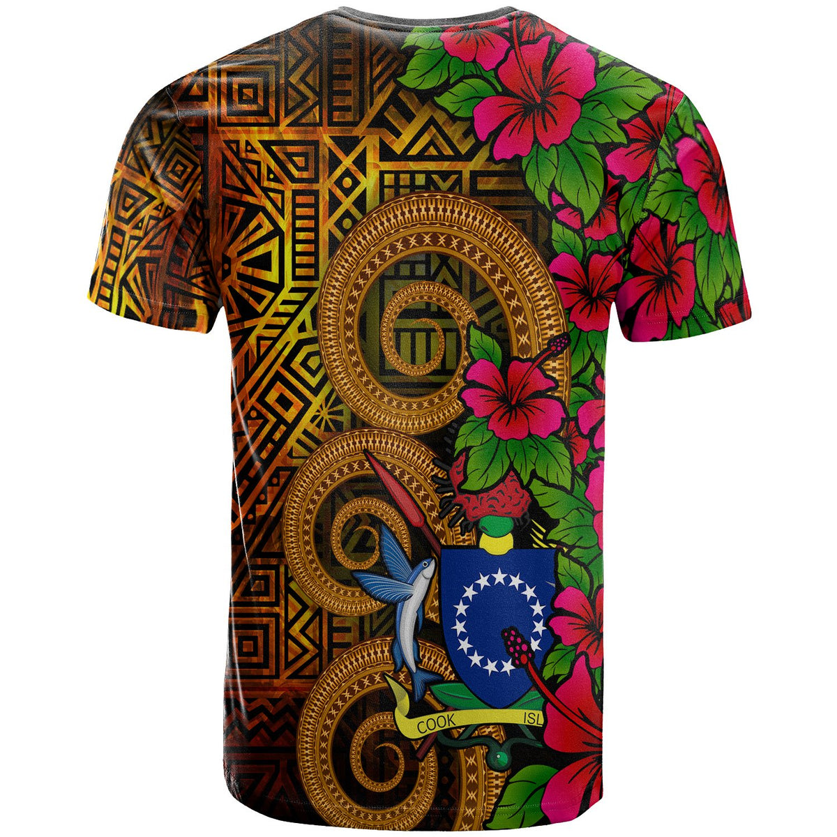 Cook Islands Polynesian T Shirt Hibiscus Vintage - Polynesian Pride
