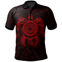 American Samoa Polynesian Polo Shirt Vintage Polynesian Turtle (Red) Unisex Blue - Polynesian Pride