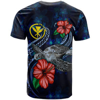 Hawaii Polynesian T Shirt Blue Turtle Hibiscus - Polynesian Pride