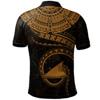Tokelau Polynesian Polo Shirt Tokelau Waves (Golden) - Polynesian Pride