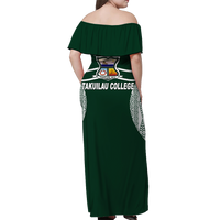 Takuilau College Tongan Patterns Off Shoulder Long Dress - LT12 - Polynesian Pride