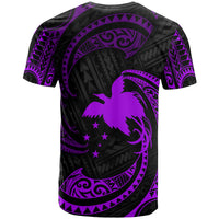 Papua New Guinea Polynesian All Over T Shirt Purple Tribal Wave - Polynesian Pride