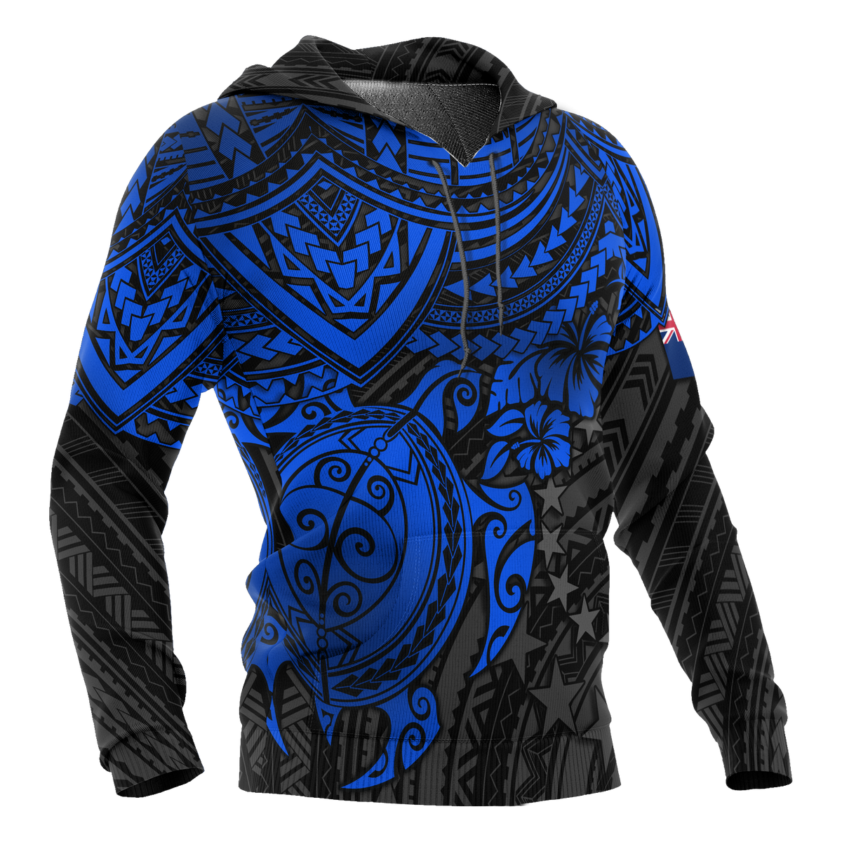 Cook Islands Polynesian Hoodie Blue Turtle - Polynesian Pride