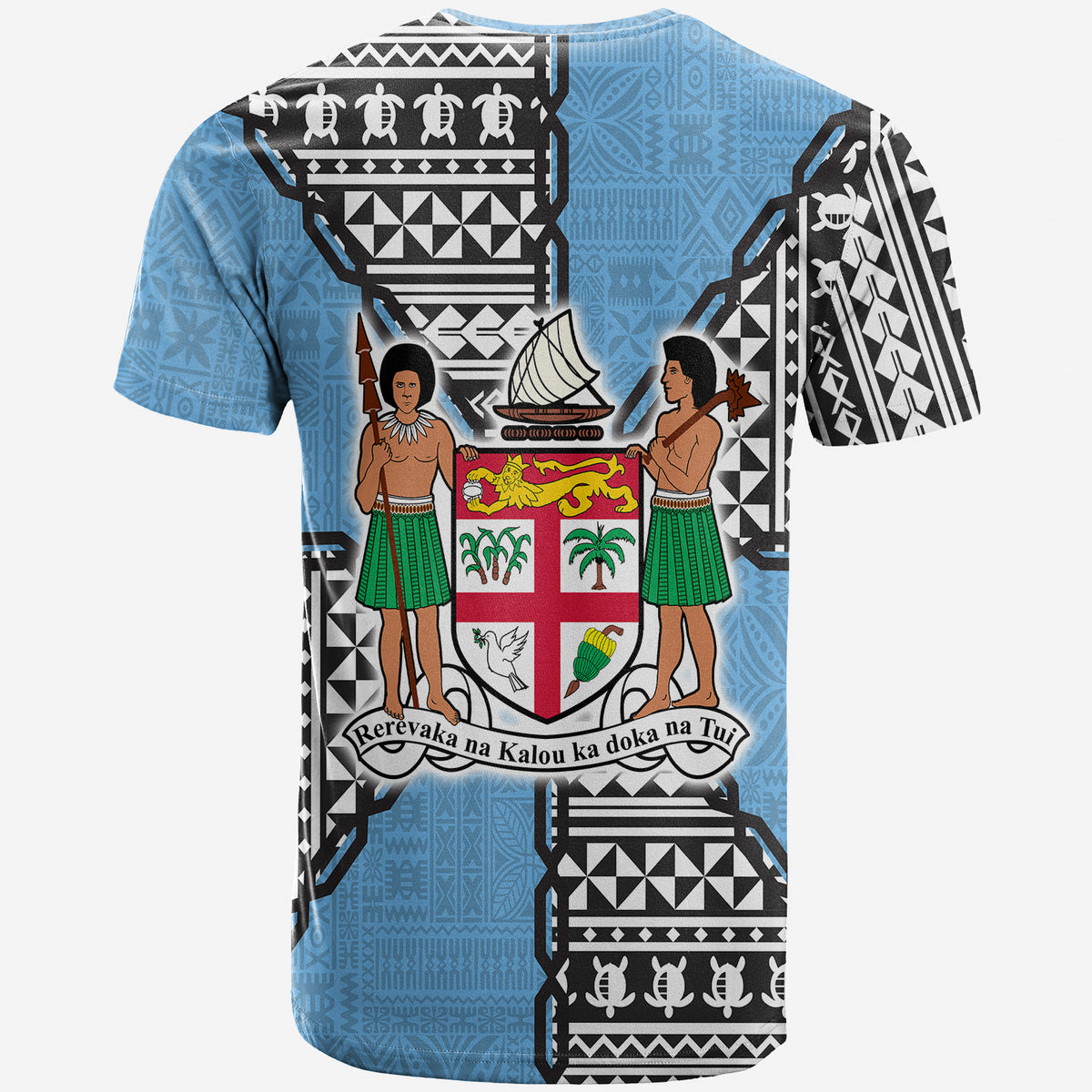 (Custom Front) Fiji Polynesian Band Tattoo T Shirt LT20 - Polynesian Pride