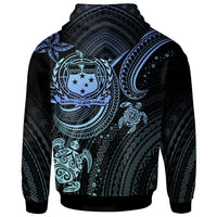 Samoa Custom Hoodie Blue Turtle - Polynesian Pride