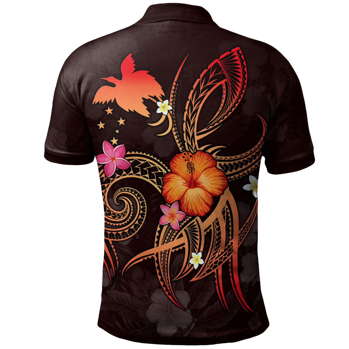Papua New Guinea Polynesian Polo Shirt Legend of Papua New Guinea (Red) - Polynesian Pride