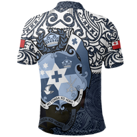Tonga Polo Shirt Tongan FLag Coat Of Arms Pride (Blue) - Polynesian Pride