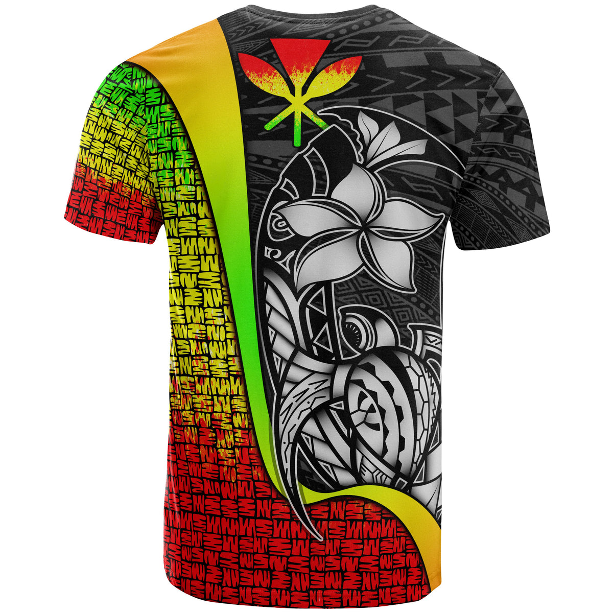 Polynesian Hawaii Custom T Shirt Kanaka Maoli Reggae Turtle with Hook - Polynesian Pride