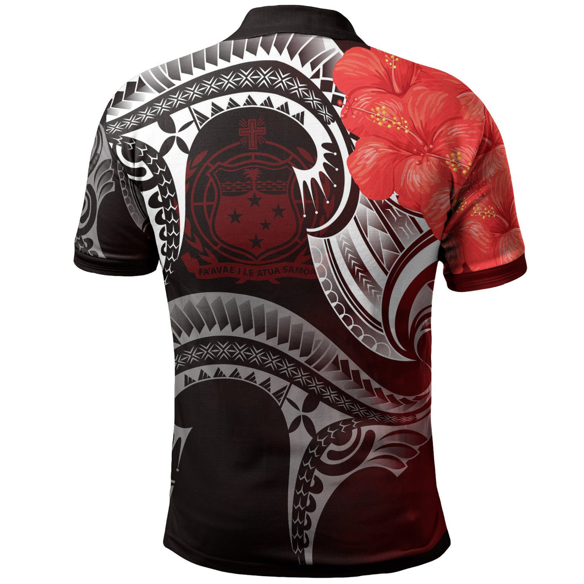 Samoa Custom Polo Shirt Samoan Seal Wave Style (Red) - Polynesian Pride